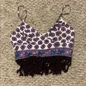 Free people fringe crop top